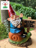 Gnome Sweet Gnome - Garden gnome riding snail image 0