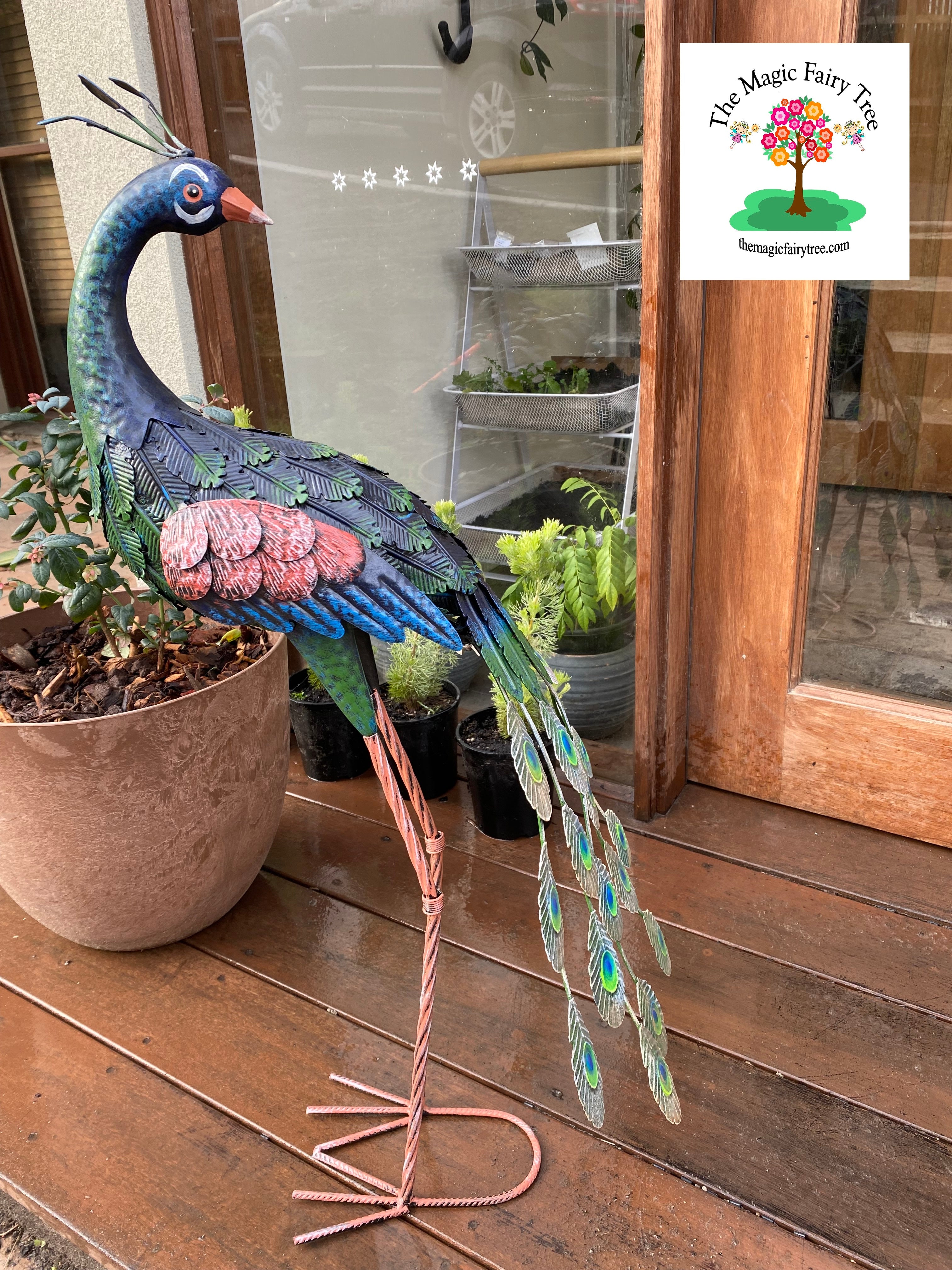 Tal Metal Peacock Garden Statue image 0