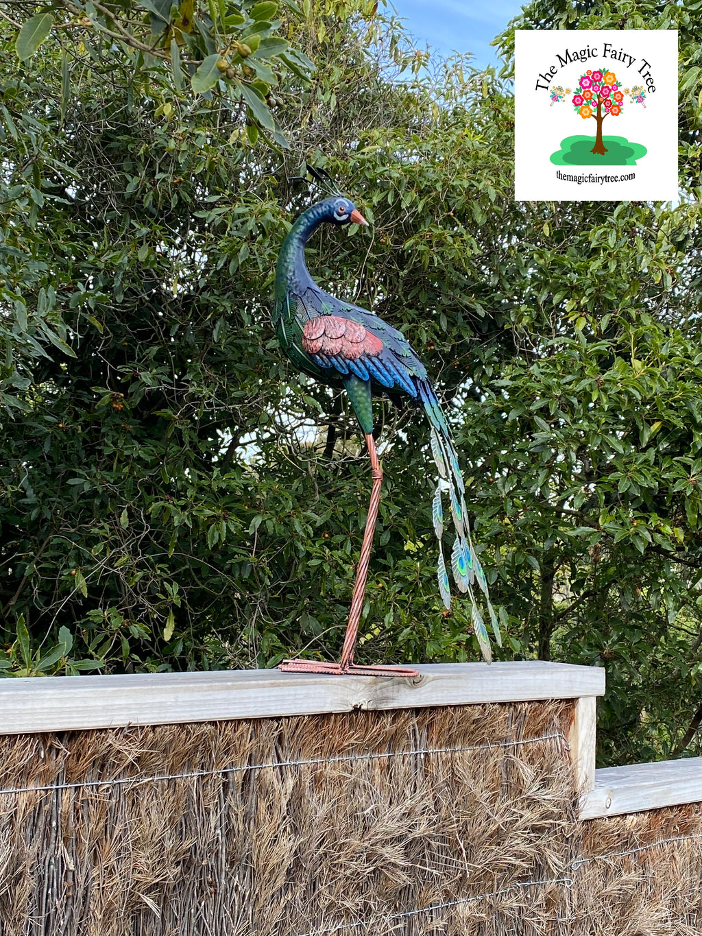 Tal Metal Peacock Garden Statue image 4