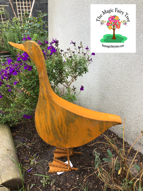 36cm Rusty Metal Duck image 1