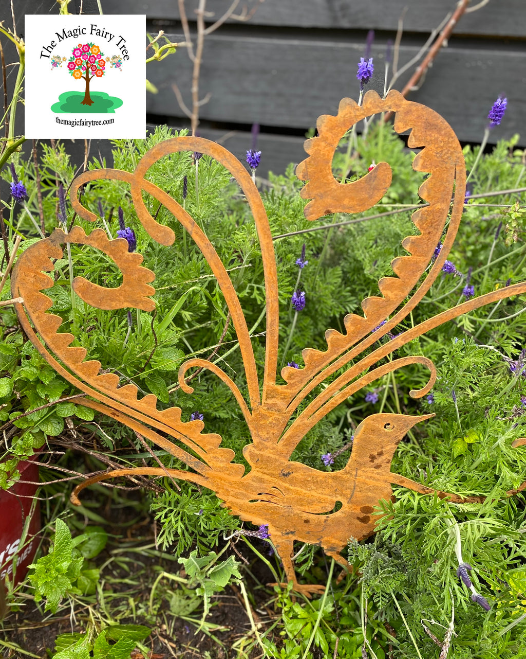 Lyrebird corten metal garden stake image 6