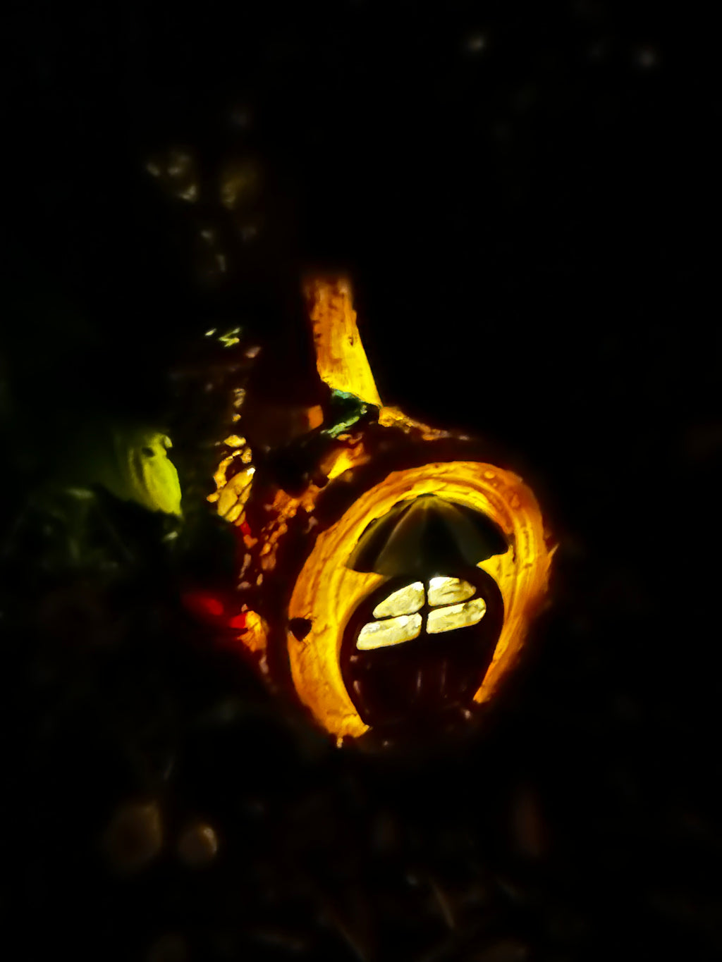 Solar gnome log cabin house