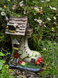 Solar fairy garden boot house