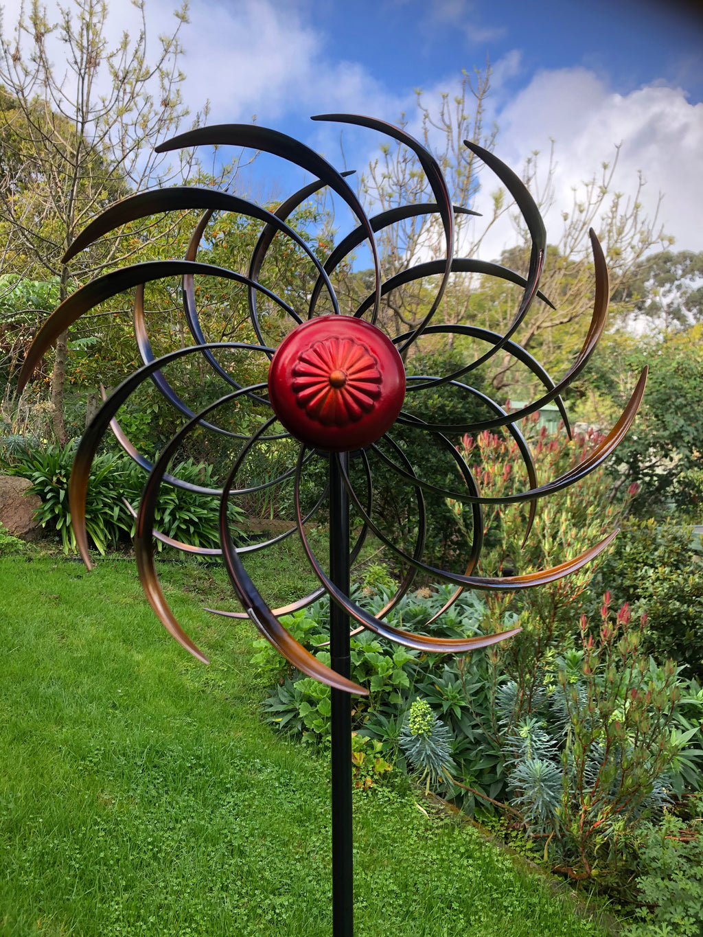Turbo metal garden windmill