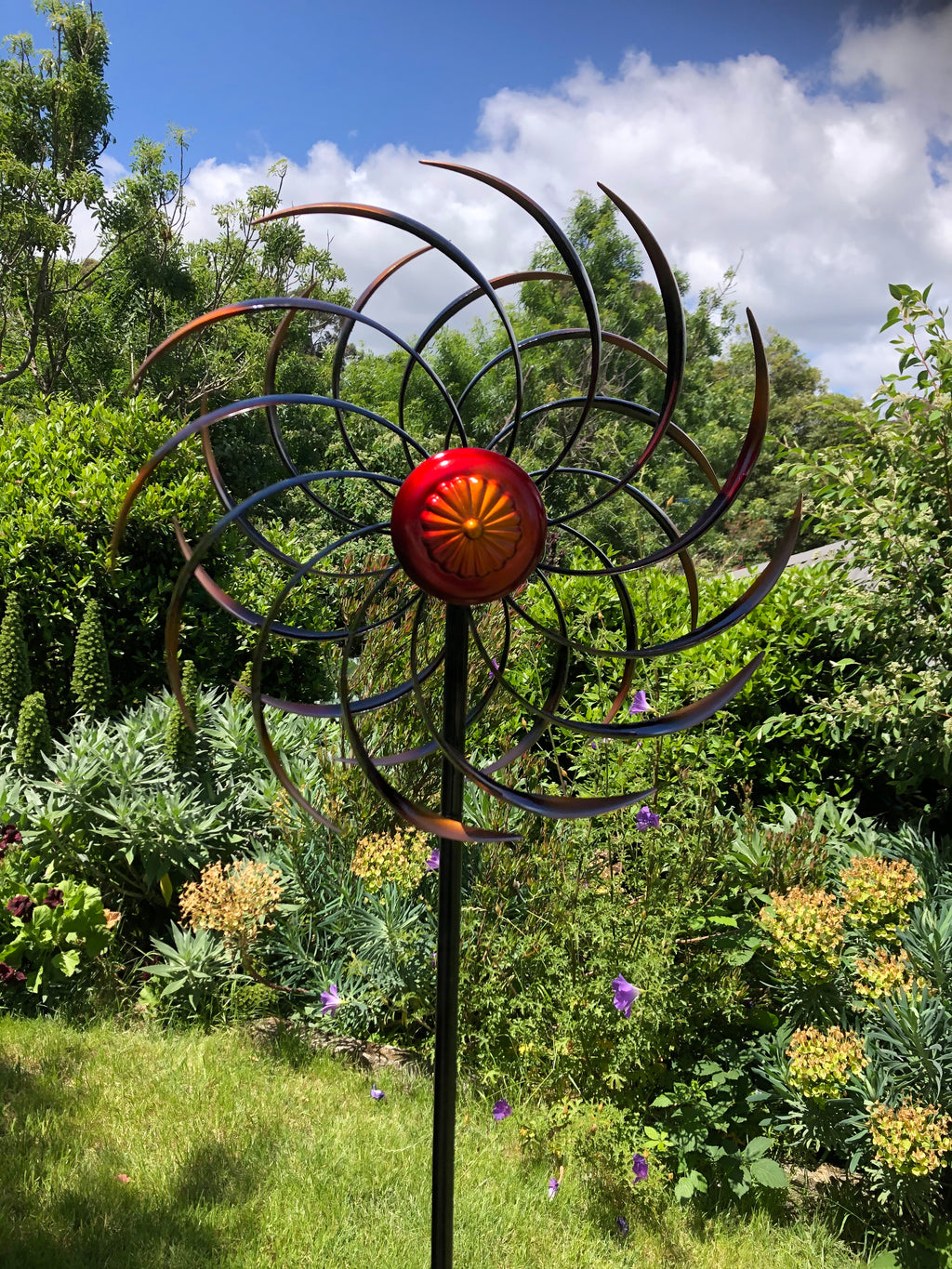 Turbo metal garden windmill