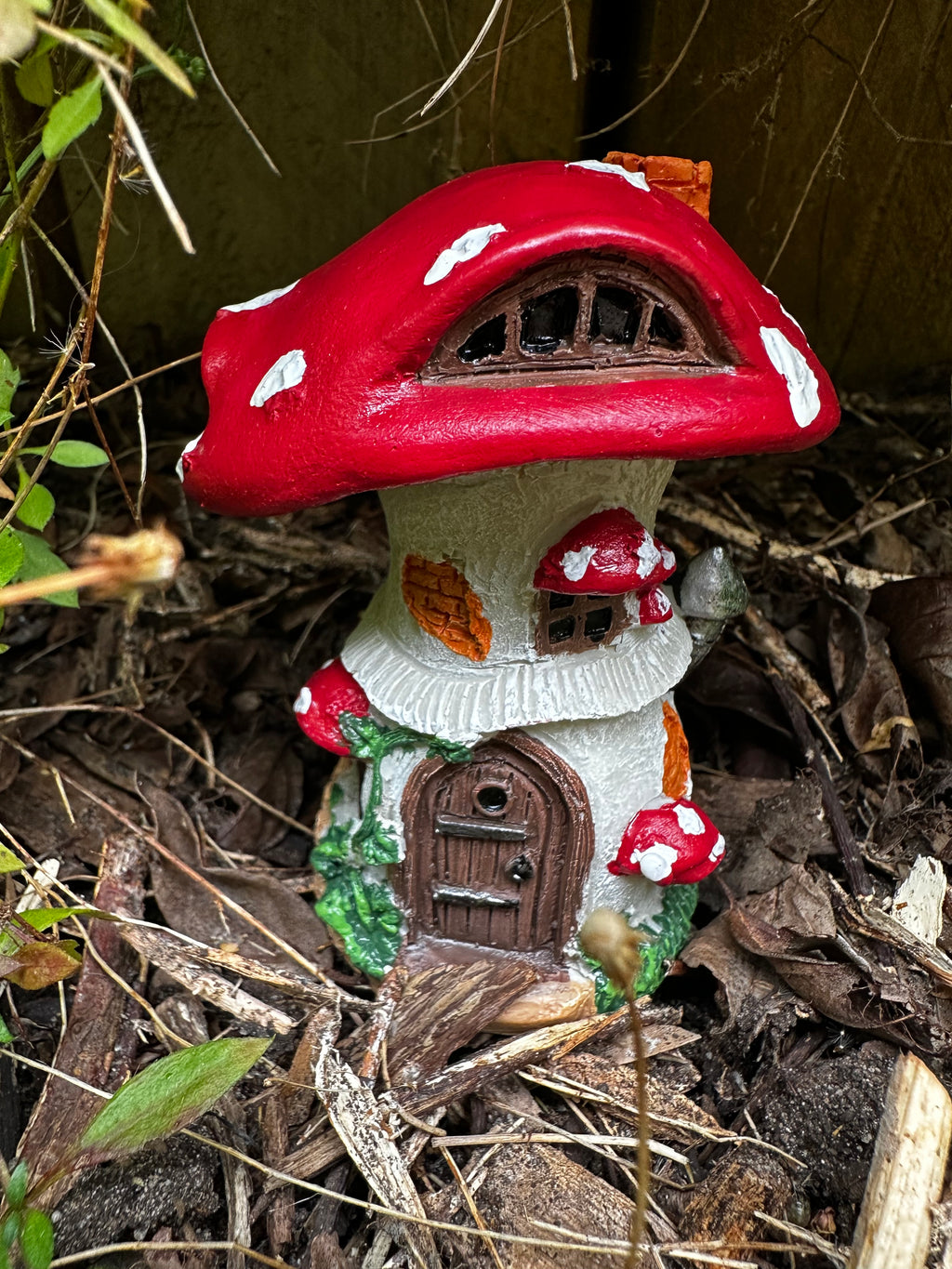 Miniature 10cm red mushroom fairy house