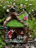 Solar fairy cottage house with butterflies and fairies