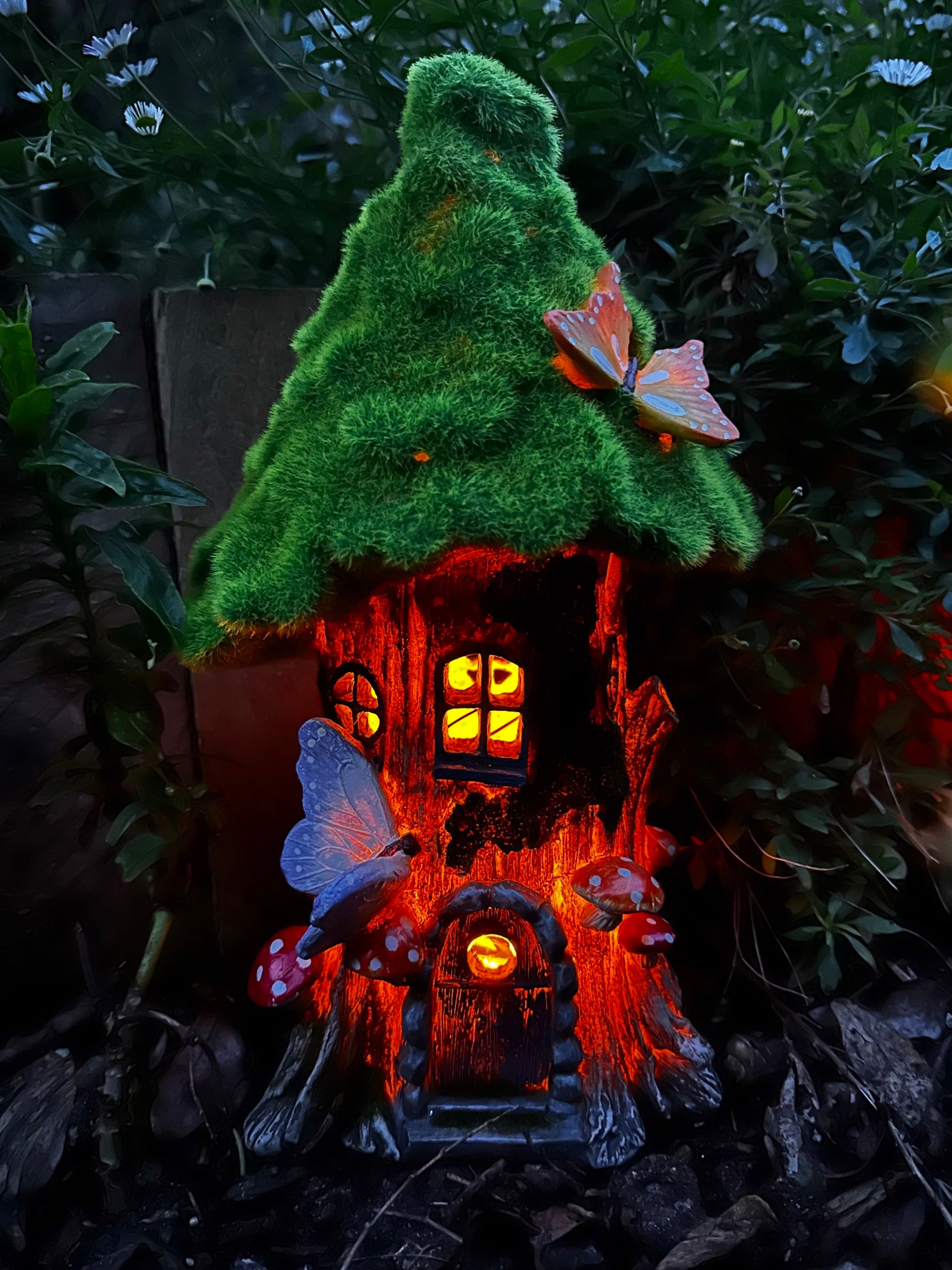 32cm solar powered grass roof fairy house image 2