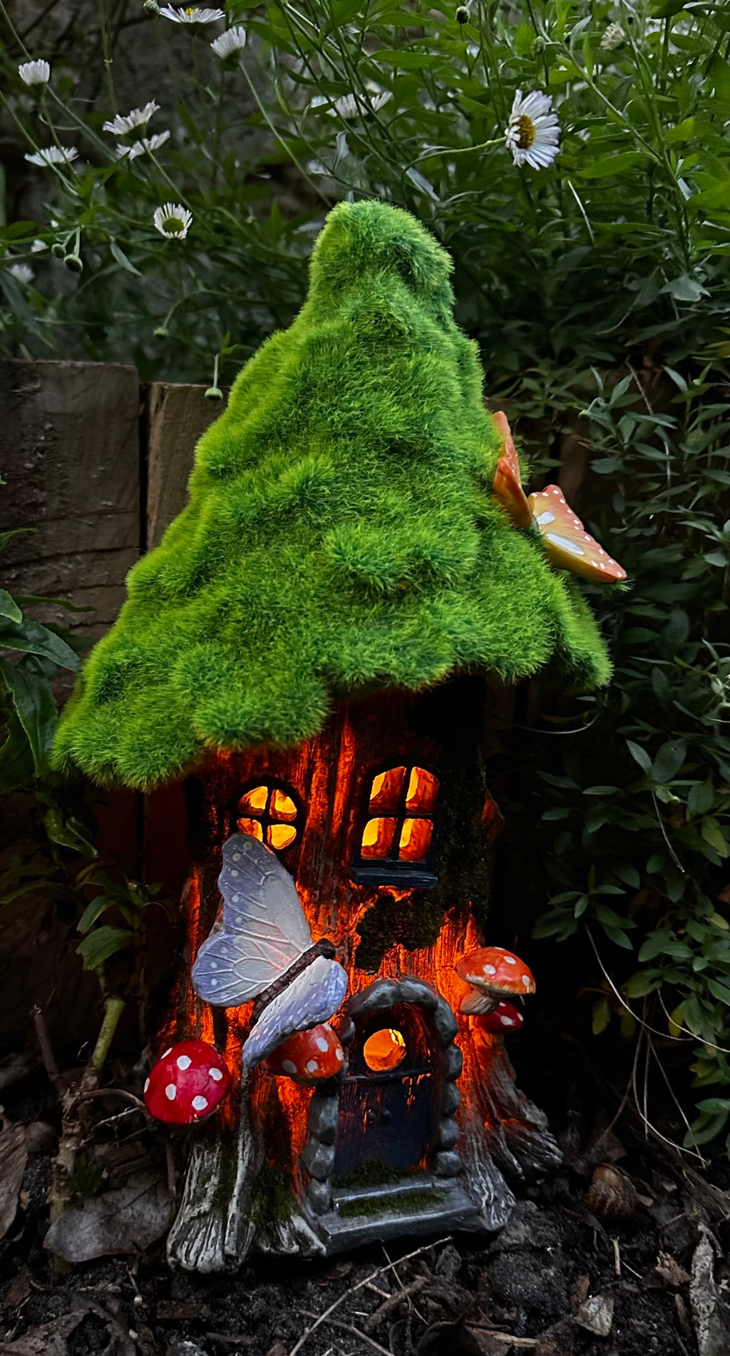 32cm solar powered grass roof fairy house image 1