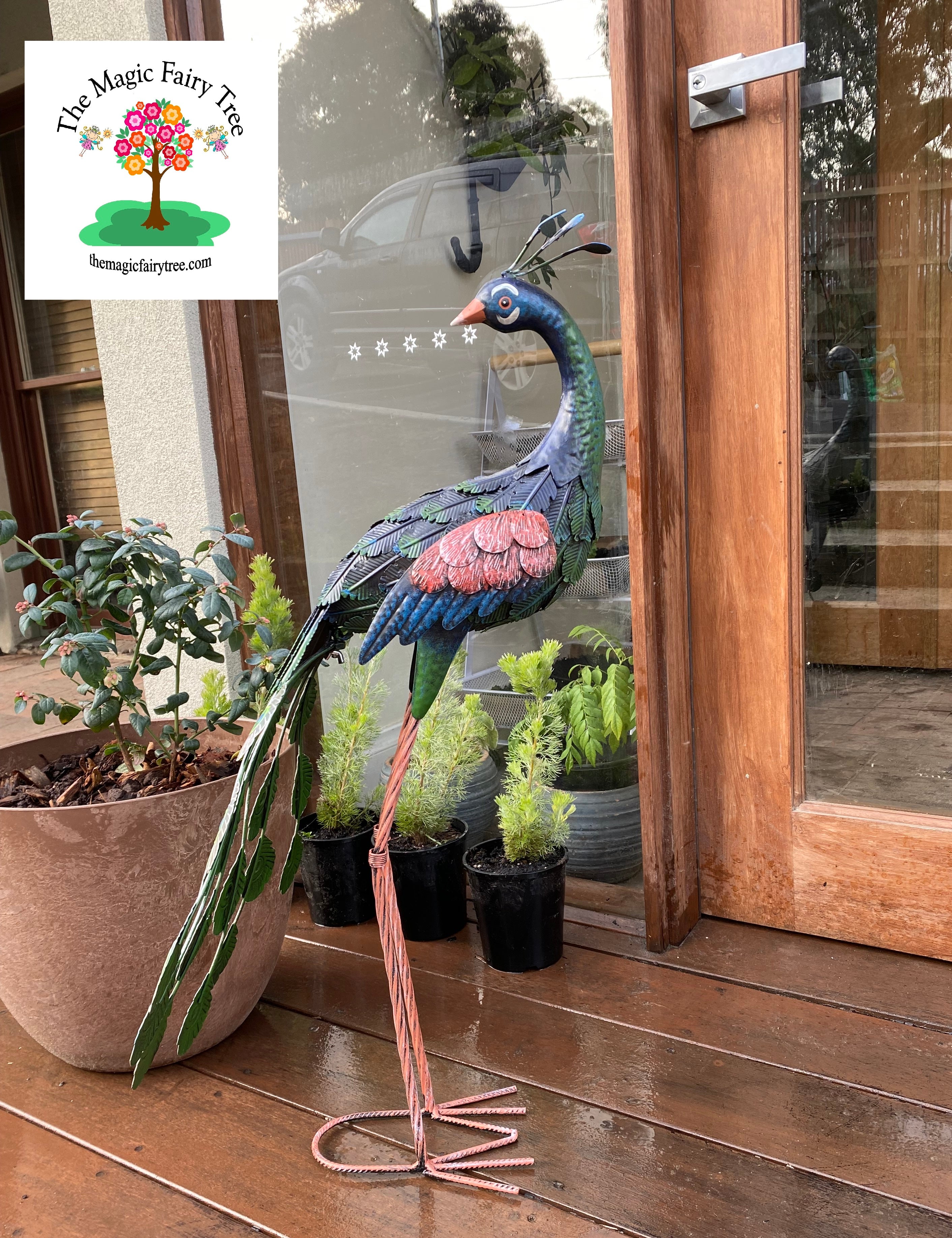 Tal Metal Peacock Garden Statue image 2