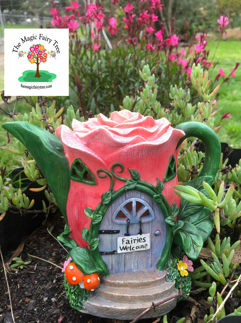 Solar Pink Rose Teapot House image 2