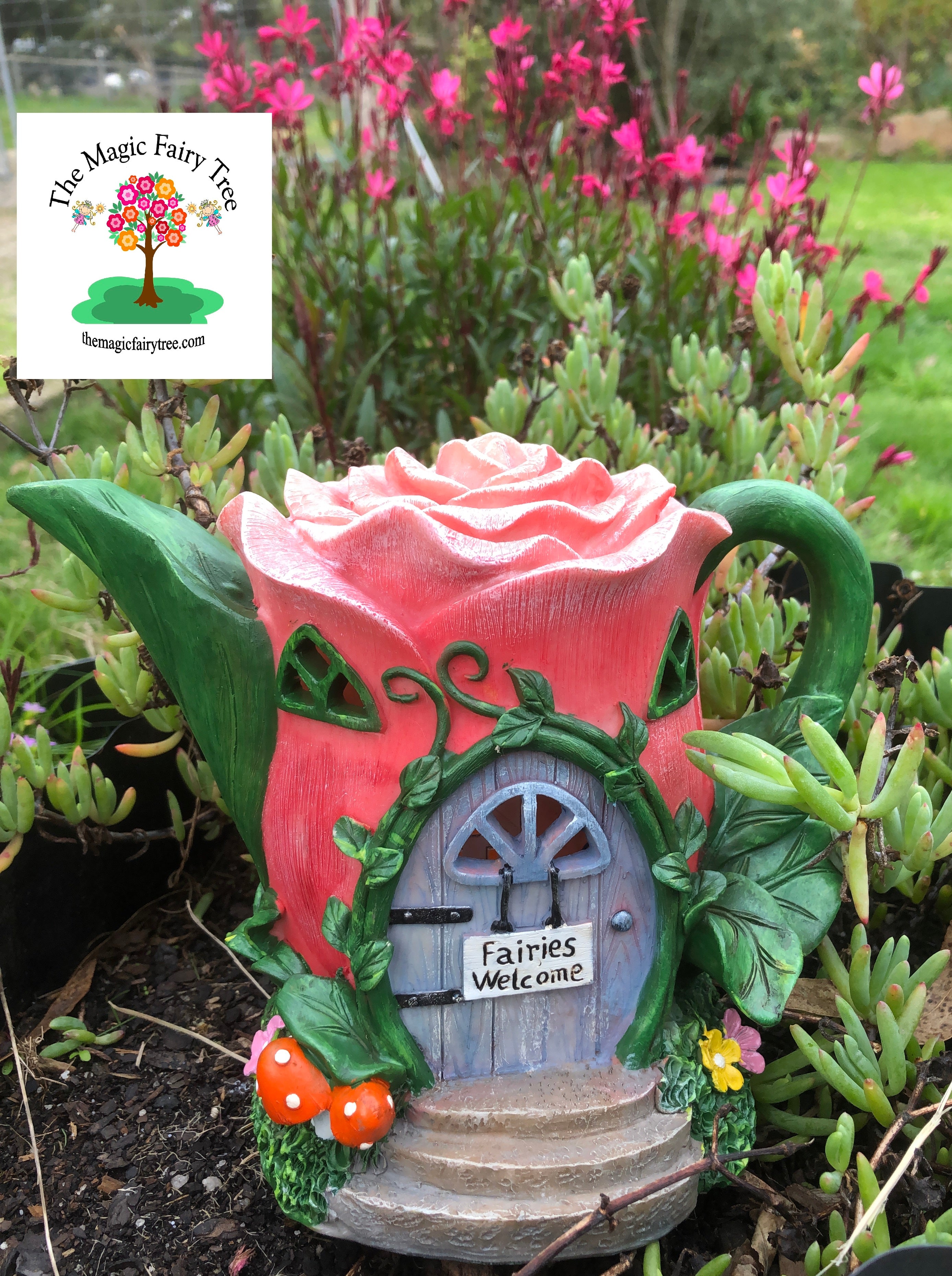 Solar Pink Rose Teapot House image 2