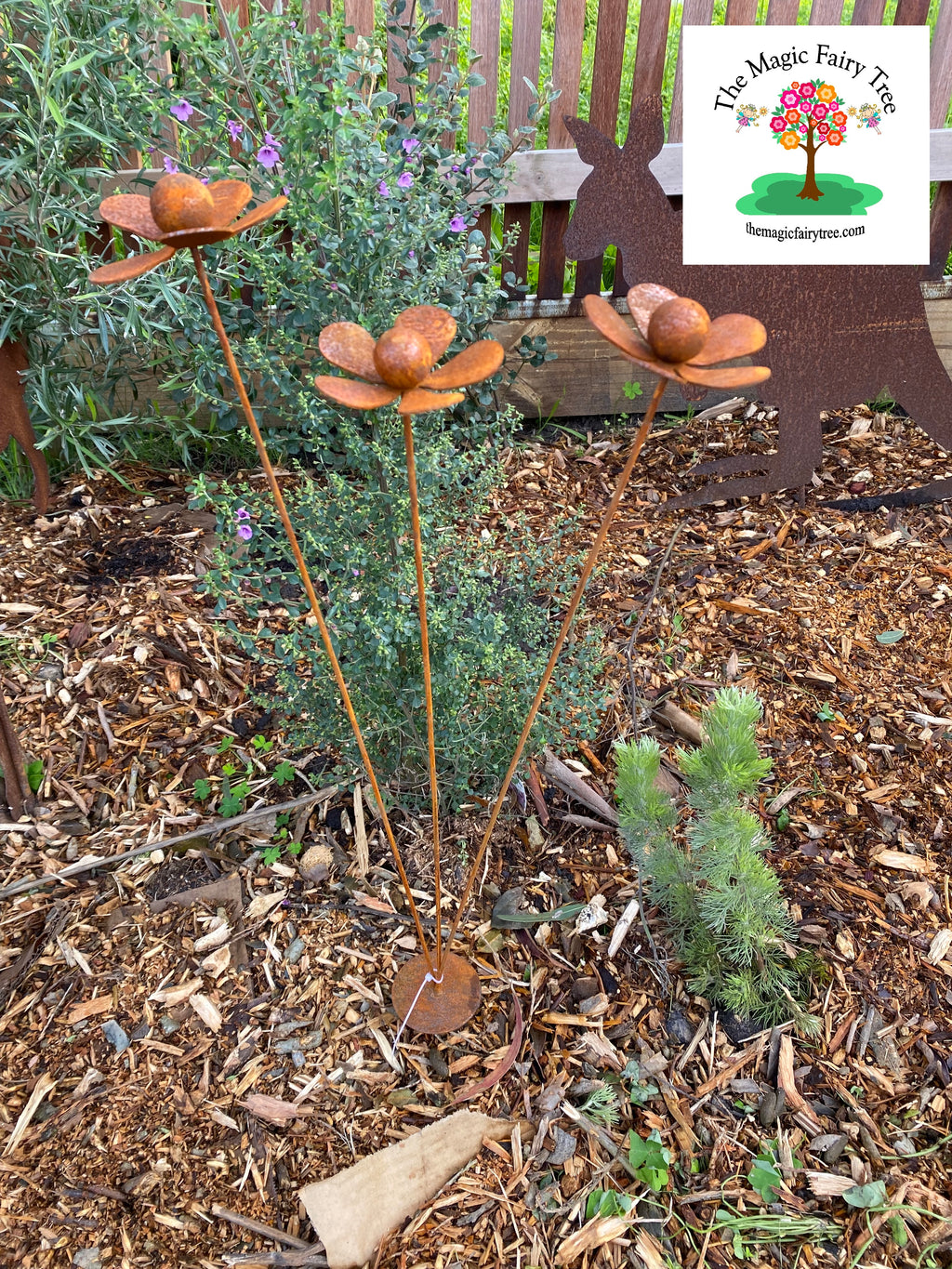 Rustic Daisy Spray Kinetic Garden Art image 0