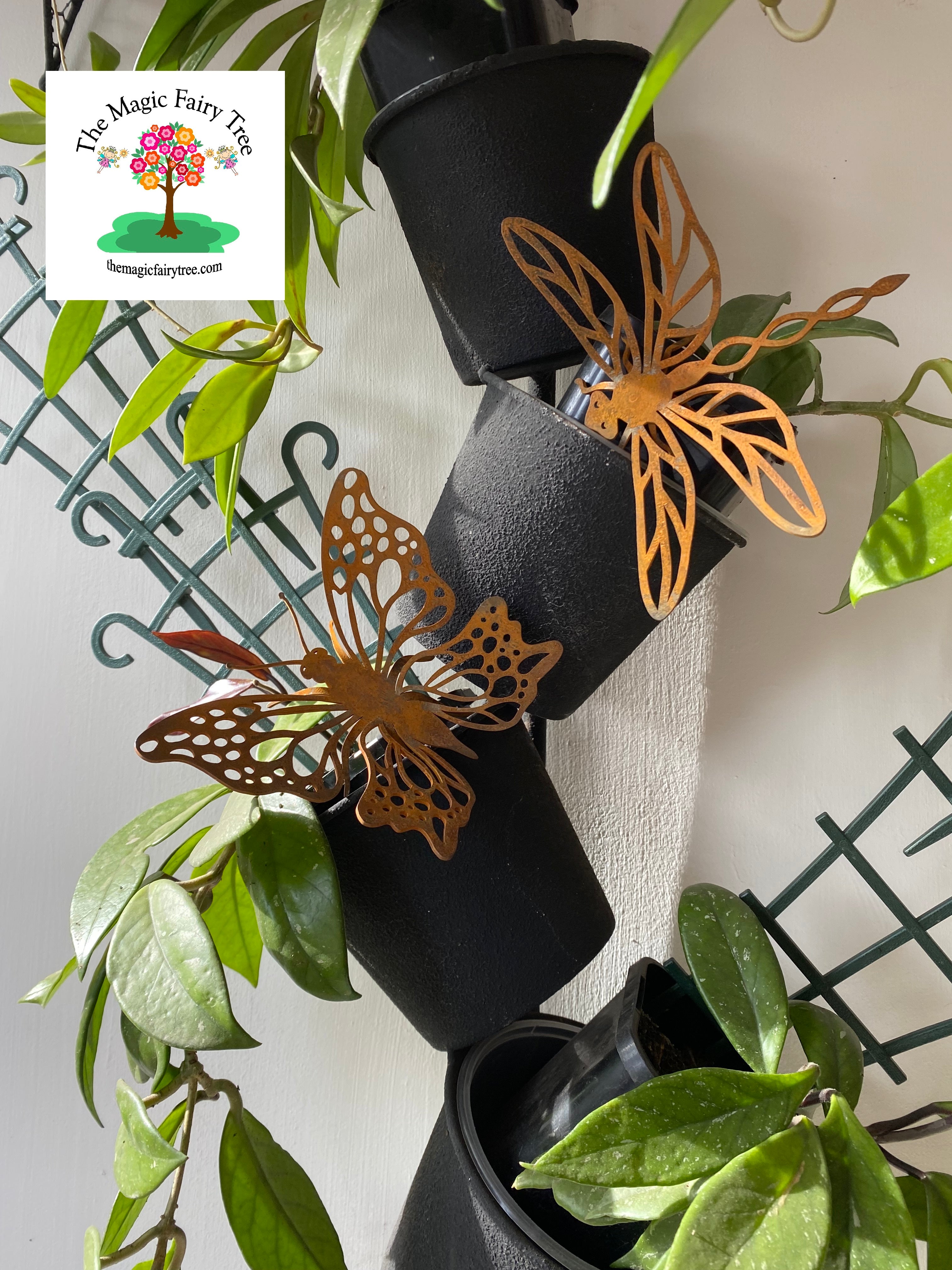 Dragonfly Bee or Butterfly Pot Sitter Decor image 6