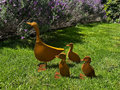 Rusty Metal Duck and Ducklings Set
