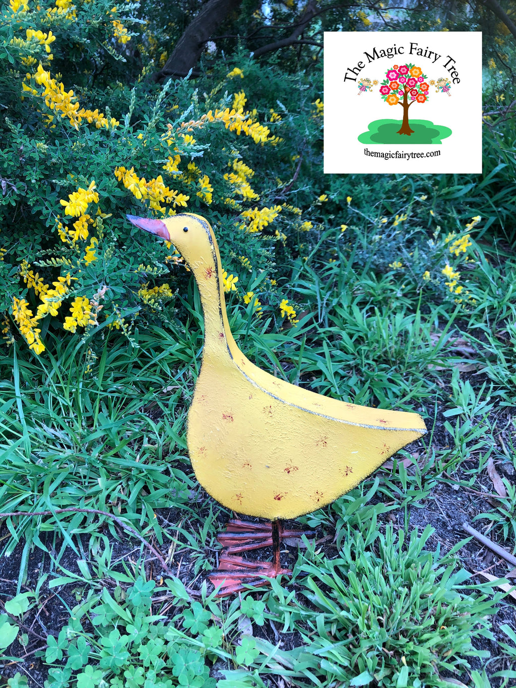 52cm Rustic Yellow Metal Duck image 5