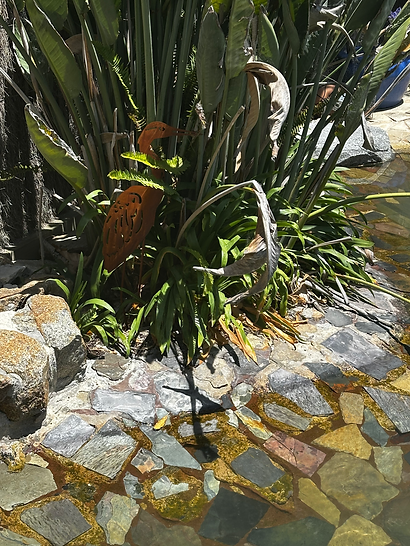 Metal Heron Garden Stake