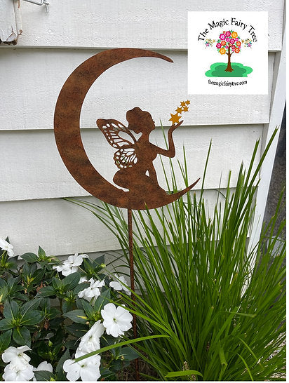 Moon Fairy Garden Stakes